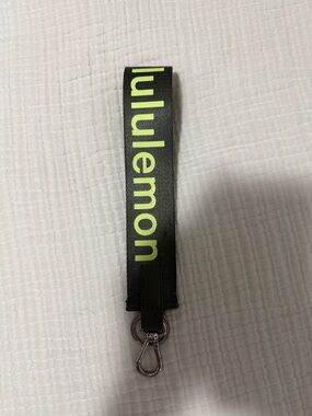 Lululemon Key Fob Strap in Neon Yellow on Olive Green